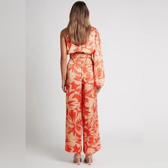 SHEIKE Cuban Nights Satin Print One Shoulder Long Sleeve Blouse Top NWT - Picture 5 of 10